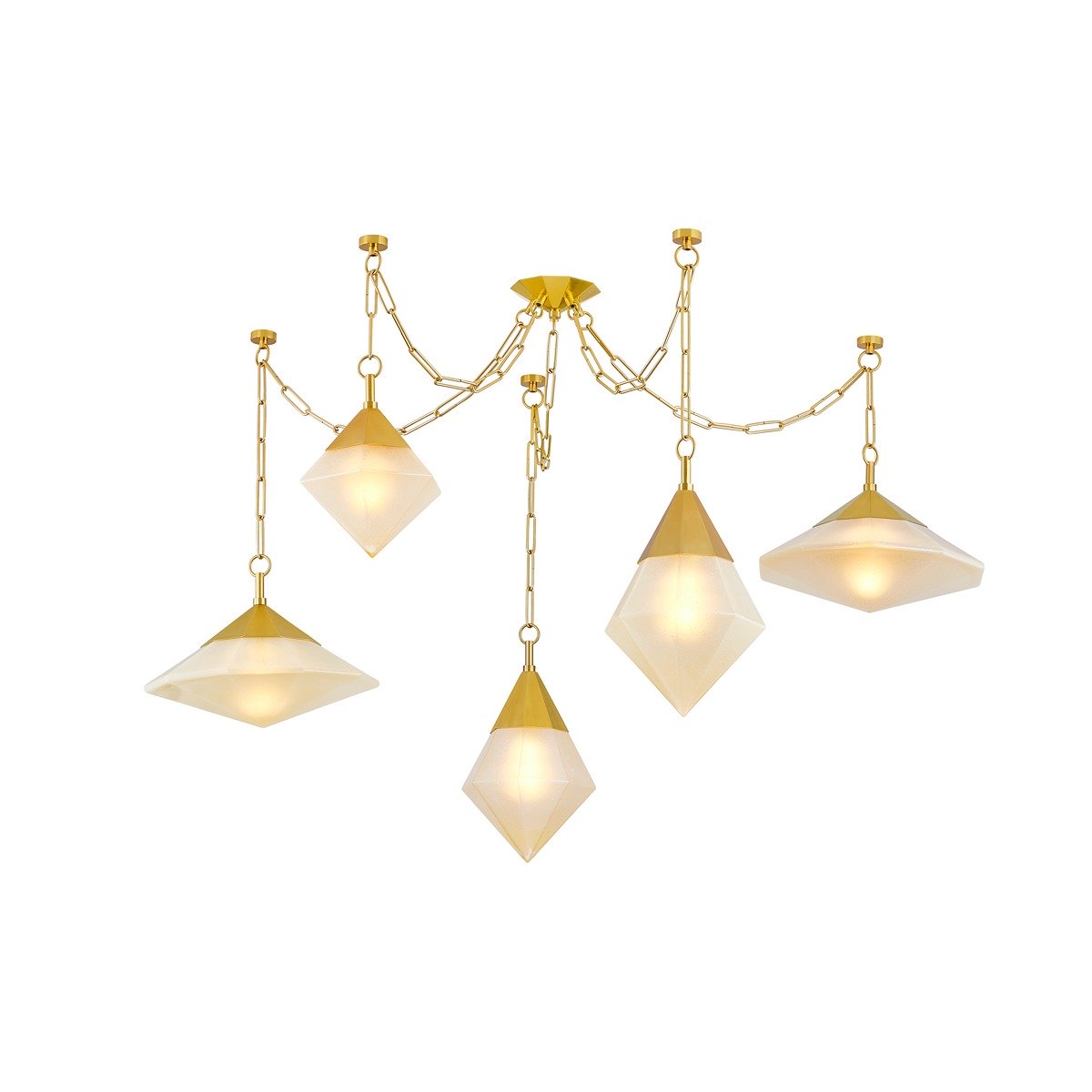 Angelique 5 Light Chandelier - Vintage Polished Brass