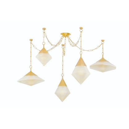 Angelique 5 Light Chandelier - Vintage Polished Brass