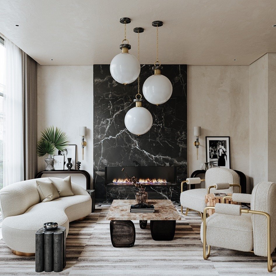 Solstice 1 Light Wall Sconce - Vintage Brass & Black Marble