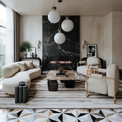 Solstice 1 Light Wall Sconce - Vintage Brass & Black Marble