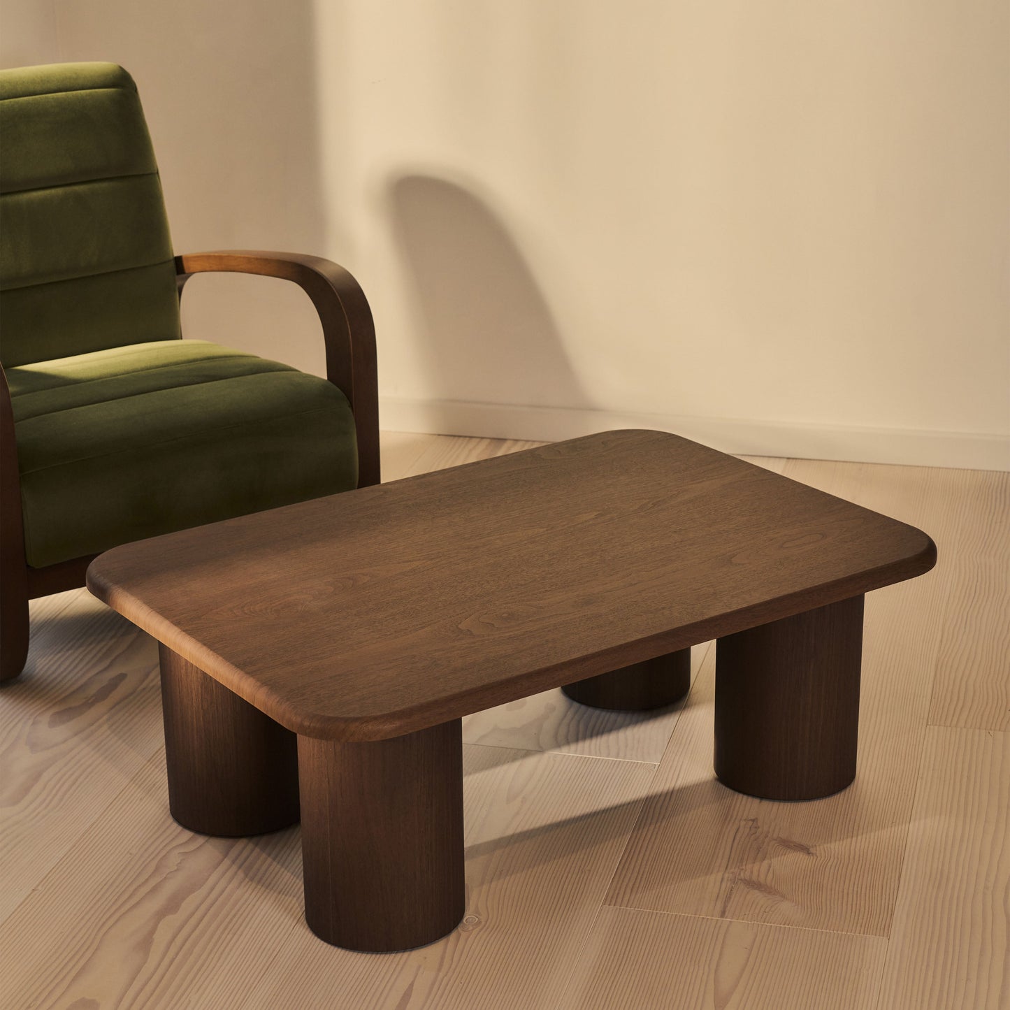 Alina - Dark Wood Rectangular Large Wooden Coffee Table