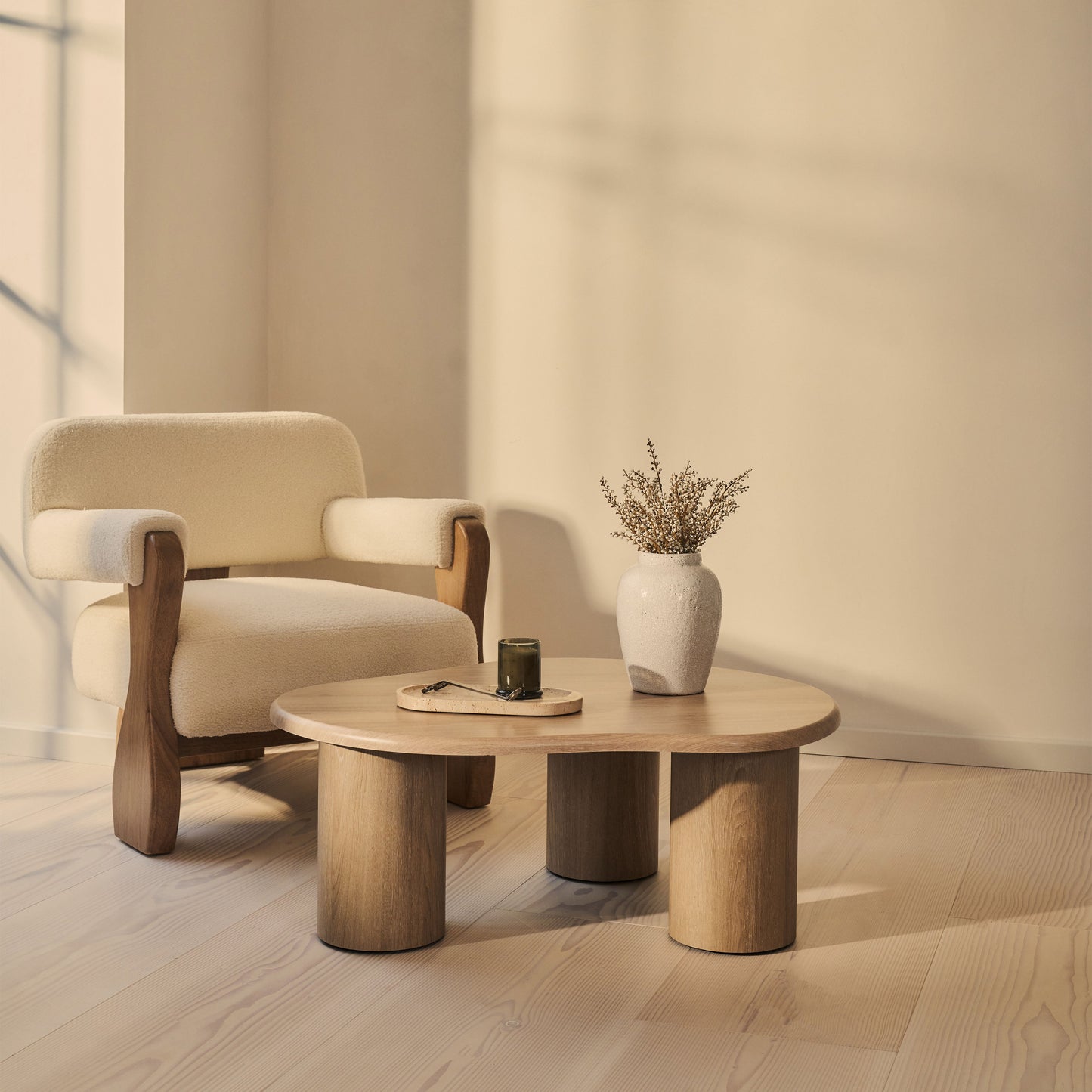 Savanna - Washed Wood Irregular Wooden Coffee Table