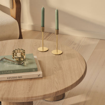 Alina - Washed Wood Round Large Wooden Coffee Table