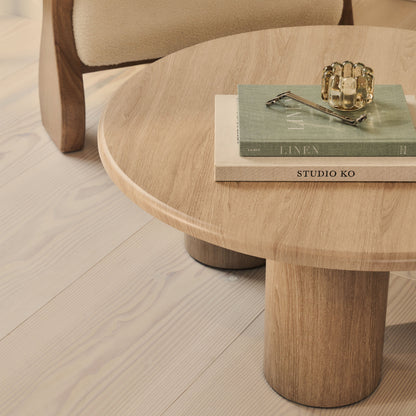 Alina - Washed Wood Round Large Wooden Coffee Table