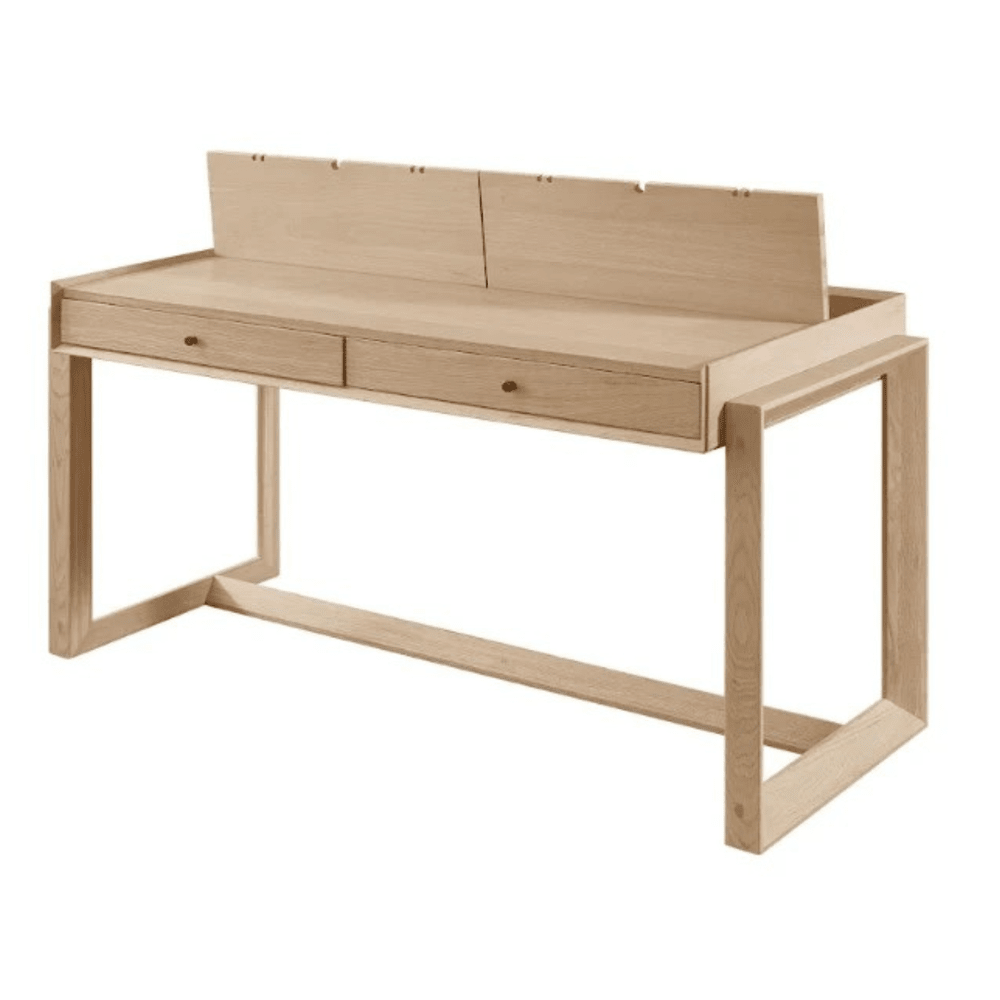 Offset Solid Oak Desk - Oak