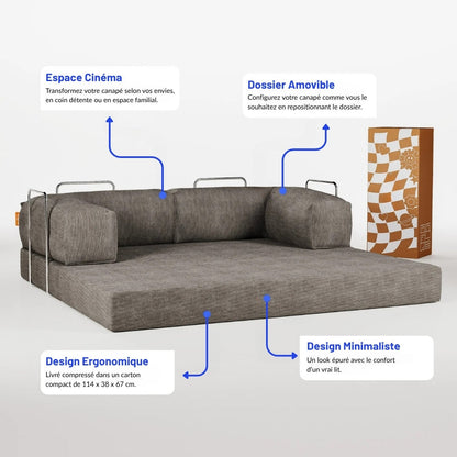 Nubo Compressed Gray Deep Tone Sofa - Same compact design, stylish appearance.