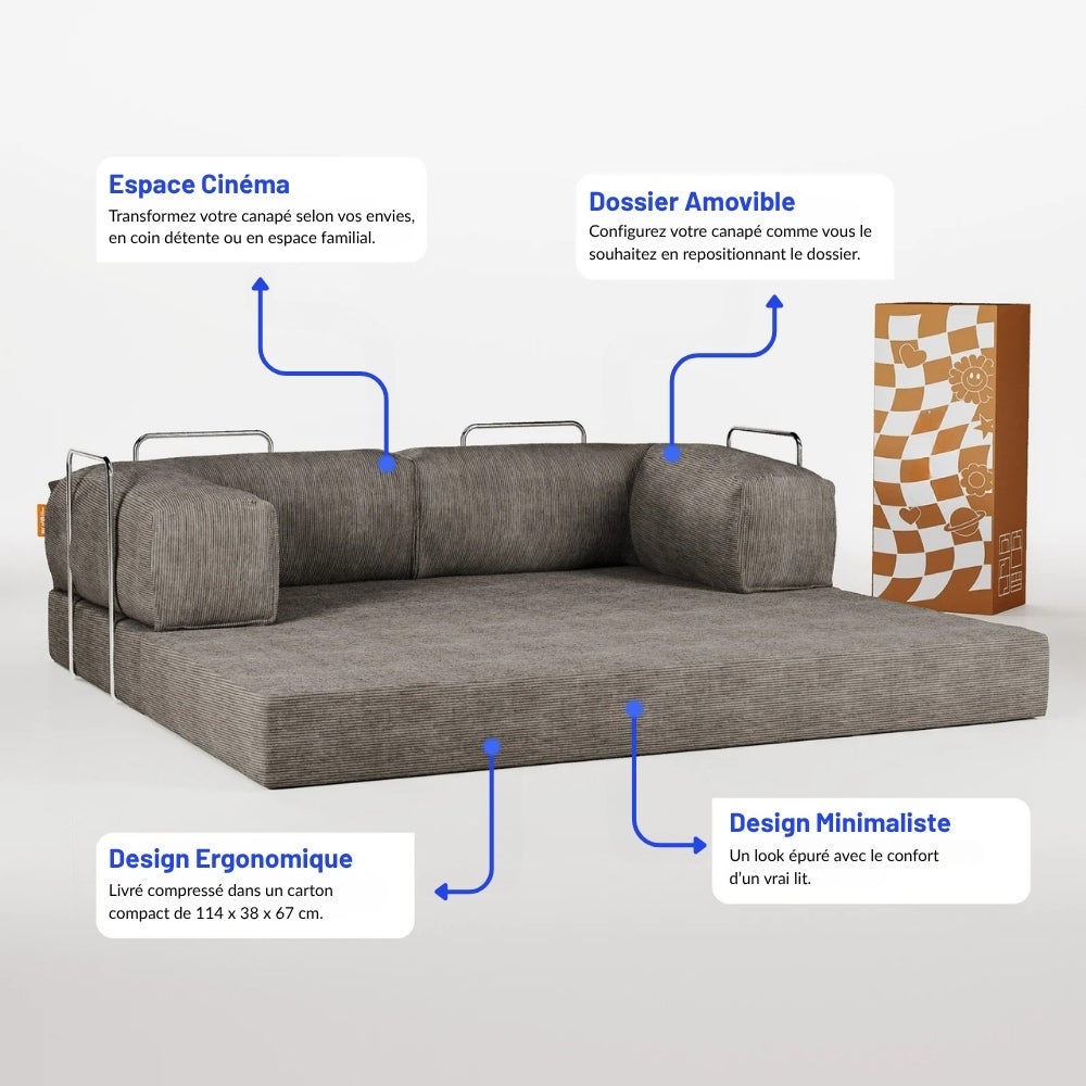 Nubo Compressed Sofa in Olive Green - Compact Design
