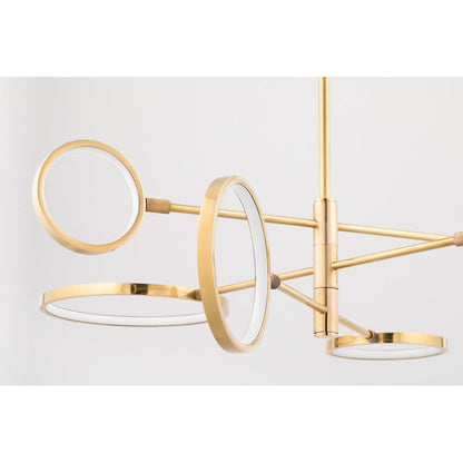 Saturn Pendant Light - Aged Brass & Matte White