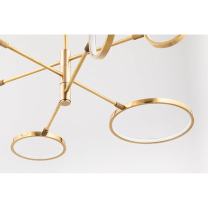 Saturn Pendant Light - Aged Brass & Matte White