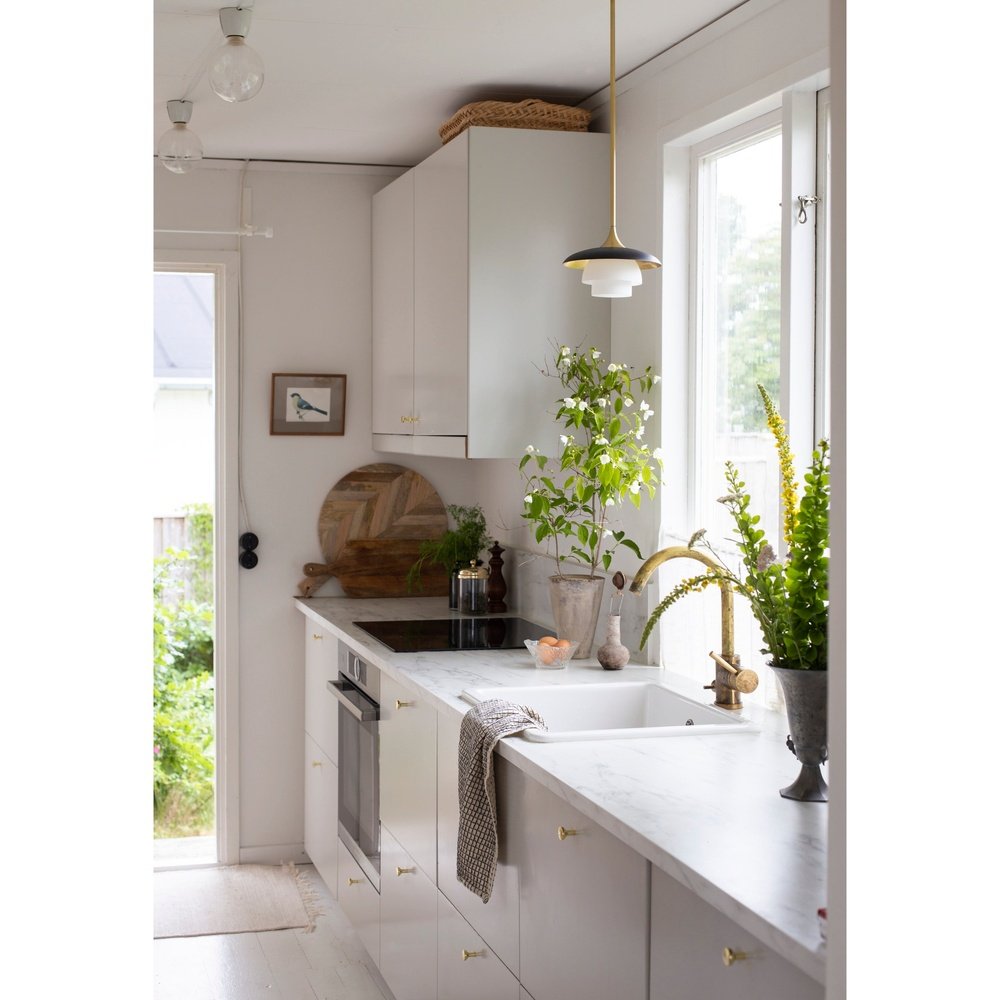 Barron Pendant Light - Aged Brass & Opal