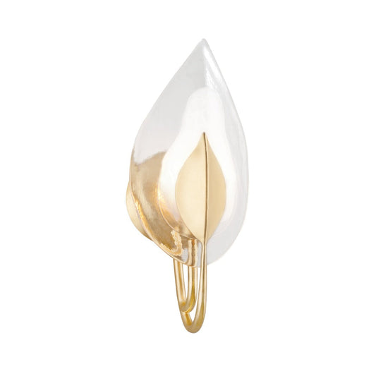 Blossom 1 Light Wall Sconce - Soft Off White & Gold Leaf