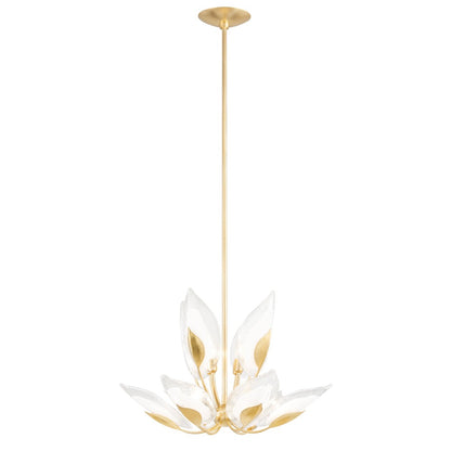 Blossom Chandelier - Soft Off White & Gold Leaf
