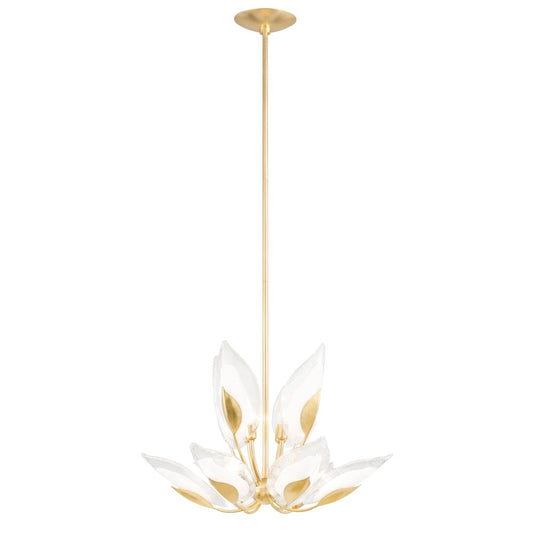Blossom Chandelier - Soft Off White & Gold Leaf