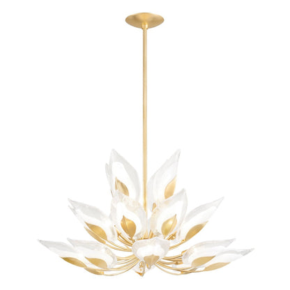 Blossom Chandelier - Soft Off White & Gold Leaf