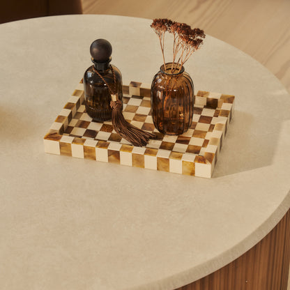 Cove - Warm Wood Ribbed Round Coffee Table