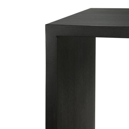 U Rectangular Desk with Cable Management - Varnished Black Oak