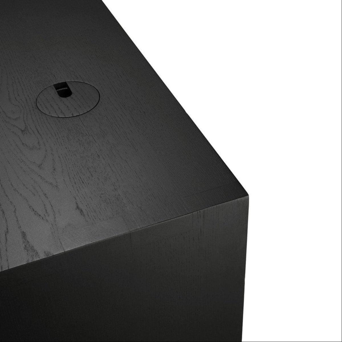 U Rectangular Desk with Cable Management - Varnished Black Oak