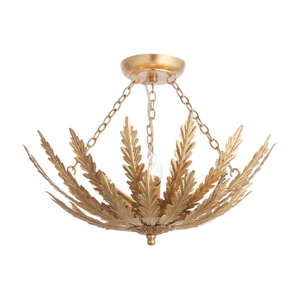 Delphine 3 Light Ceiling Light - Gold Leaf Finish