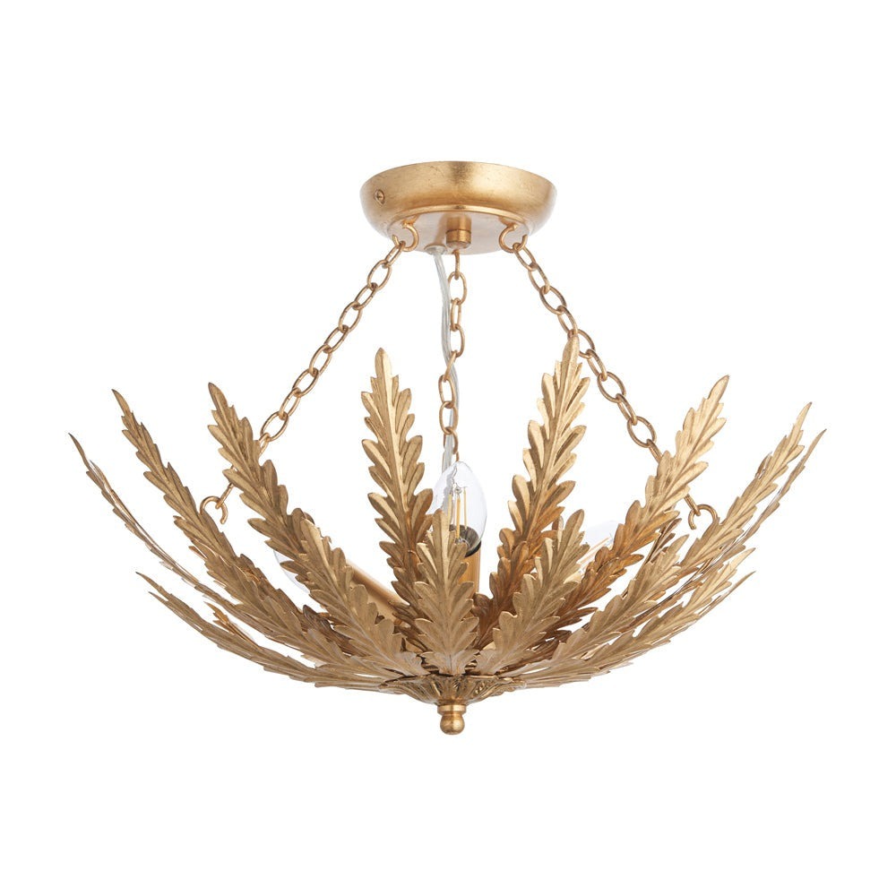 Delphine 3 Light Ceiling Light - Gold Leaf Finish