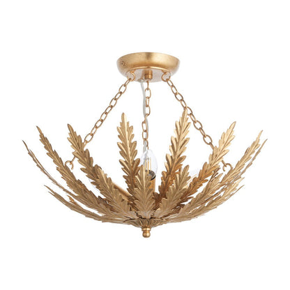 Delphine 3 Light Ceiling Light - Gold Leaf Finish