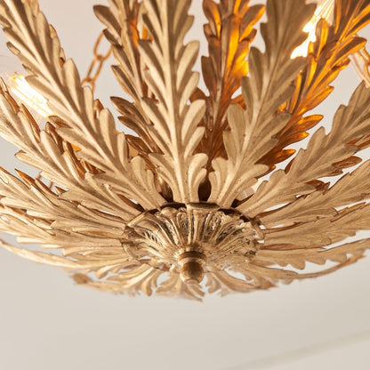 Delphine 3 Light Ceiling Light - Gold Leaf Finish