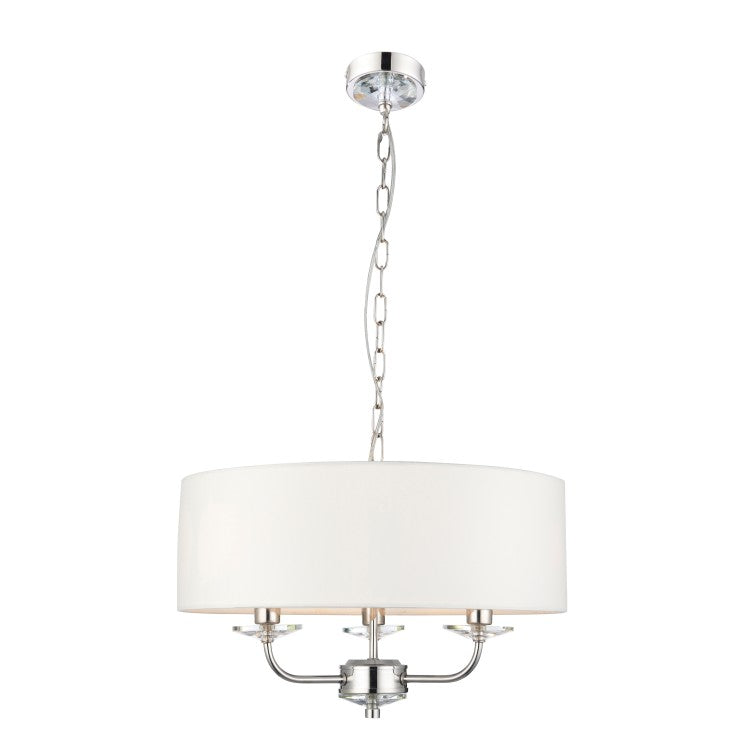 Nyla 3 Arm Pendant Light - Bright Nickel