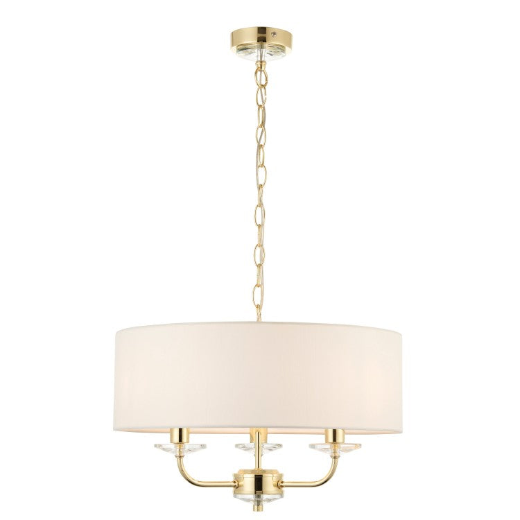 Nyla 3 Arm Pendant Light - Brass