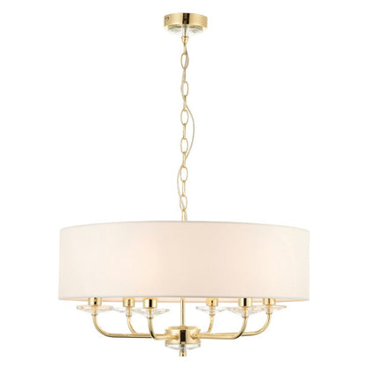 Nyla 6 Light Pendant Light - Brass