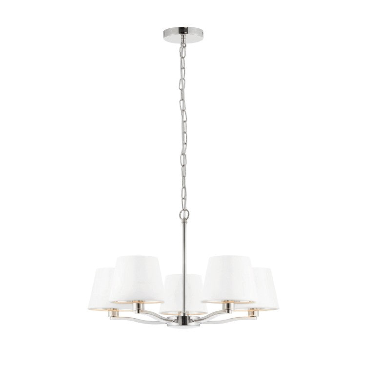 Hattie 5 Light Pendant Light - Bright Nickel