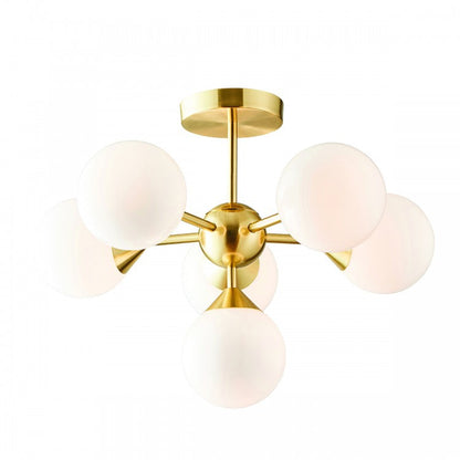 Opal 6 Light Ceiling Light - Gold