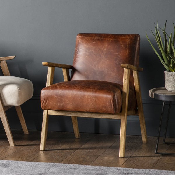 Neyland Occasional Chair - Vintage Brown Leather