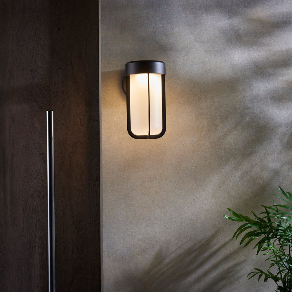 Ava Outdoor Wall Light - Black & Frosted Glass