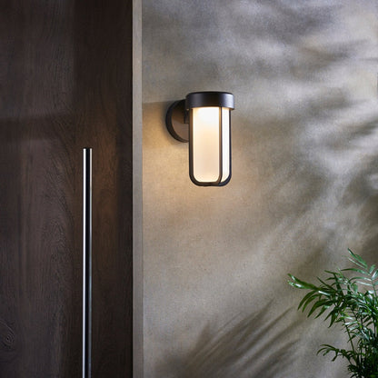 Ava Outdoor Wall Light - Black & Frosted Glass