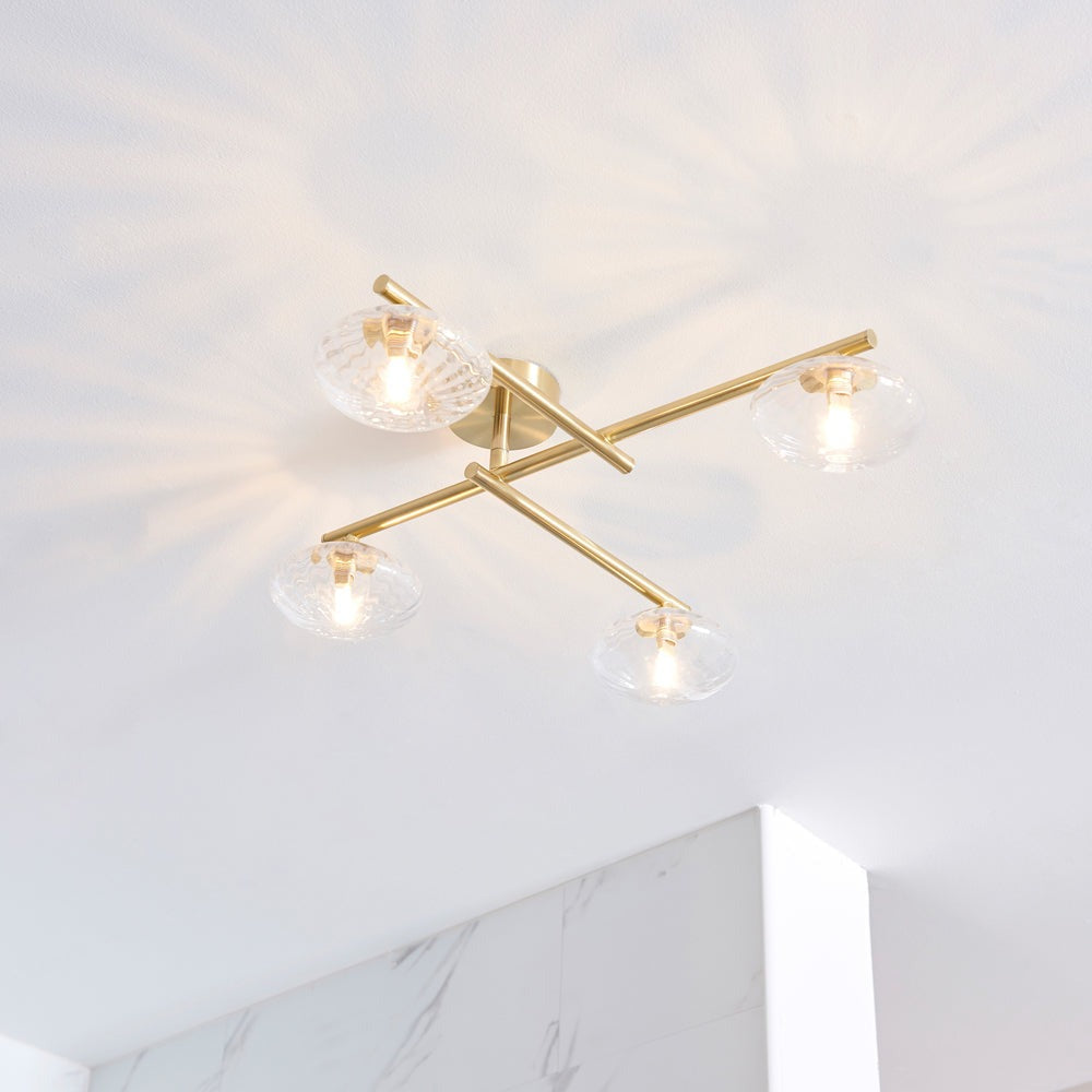 Harper Bathroom Ceiling Light - Satin Brass