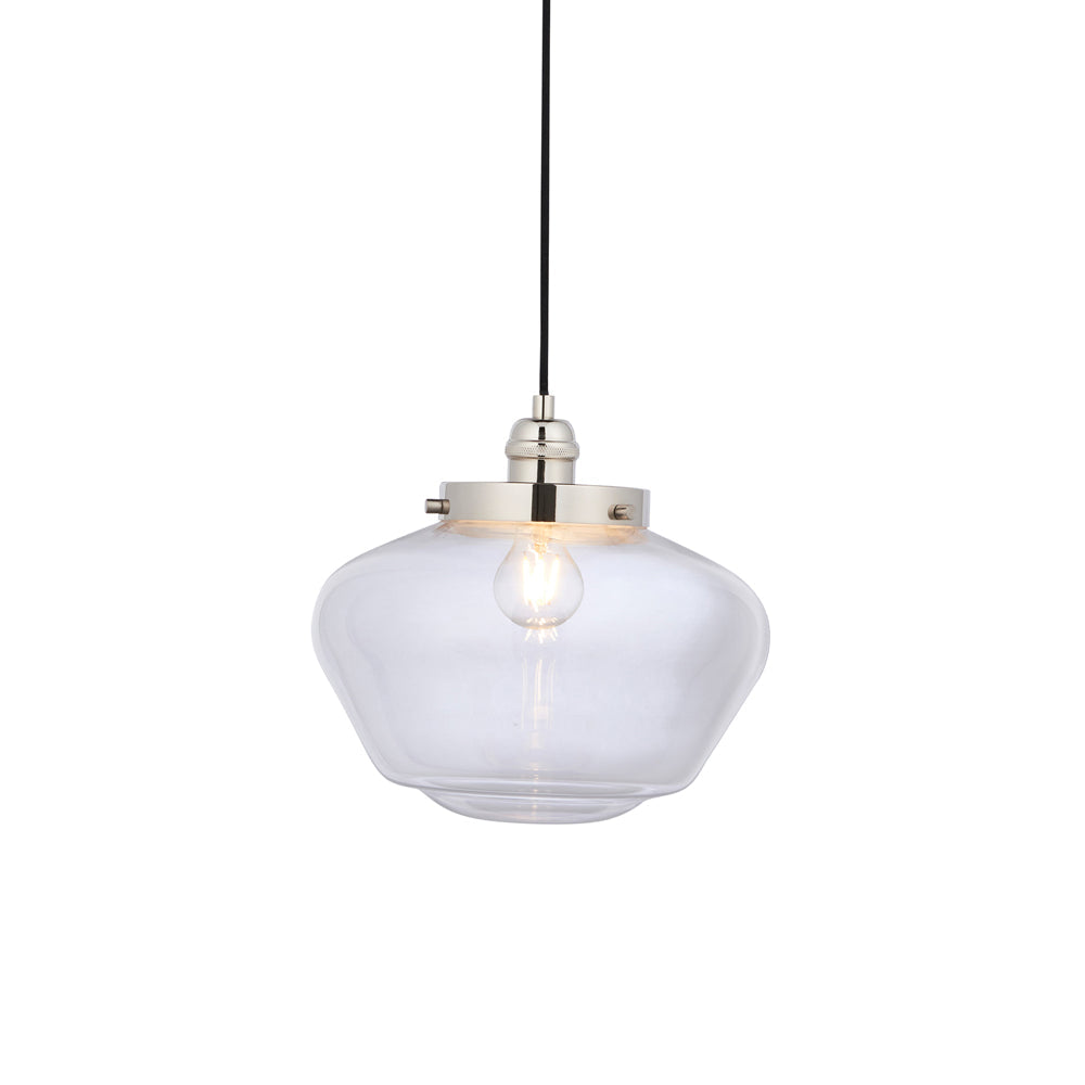 Isabella Pendant Light - Nickel & Clear Glass