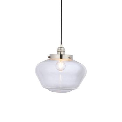 Isabella Pendant Light - Nickel & Clear Glass