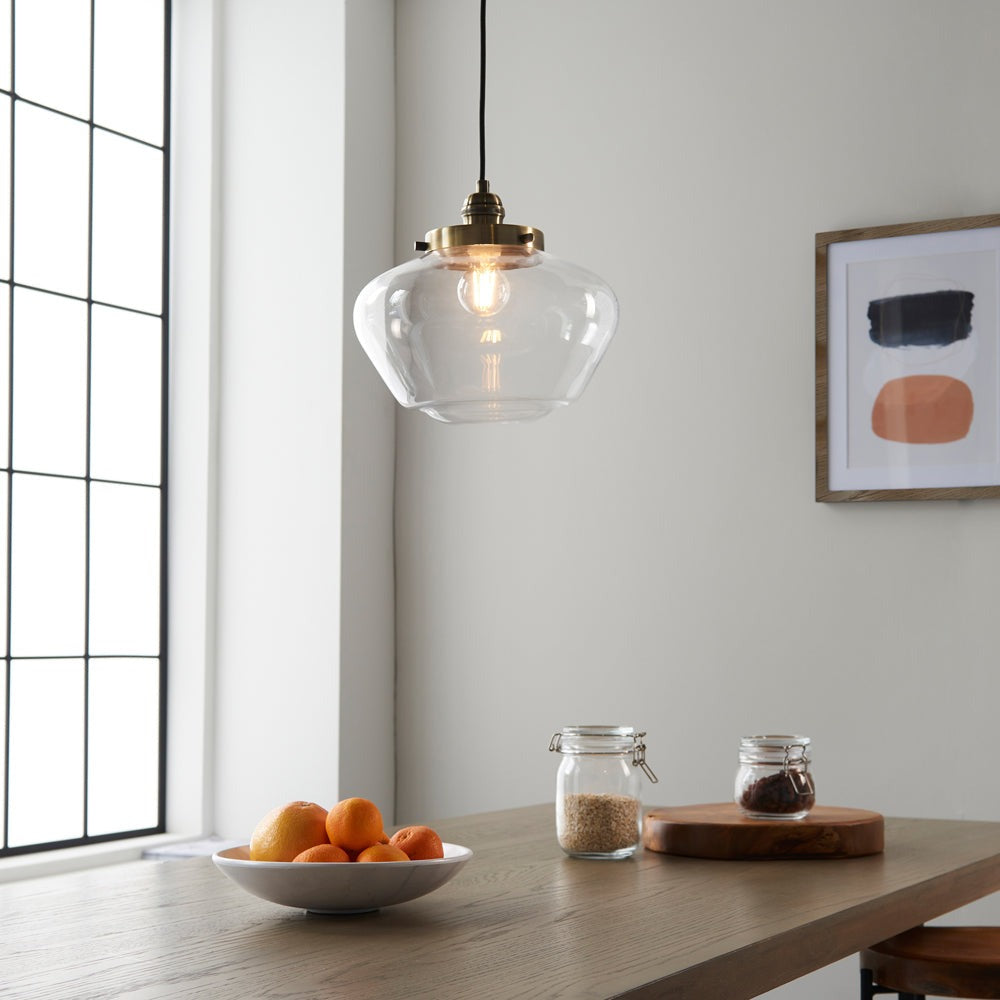 Isabella Pendant Light - Brass & Clear Glass