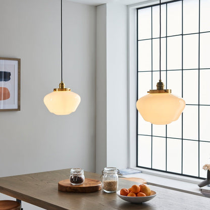 Isabella Pendant Light - Brass & Opal Glass