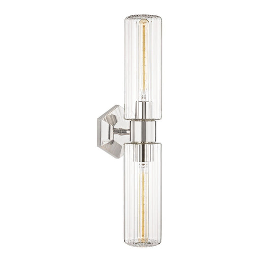 Roebling 2 Light Wall Sconce - Polished Nickel