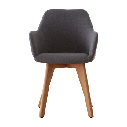 Stockholm Fabric Chair - Grey & Wood Legs