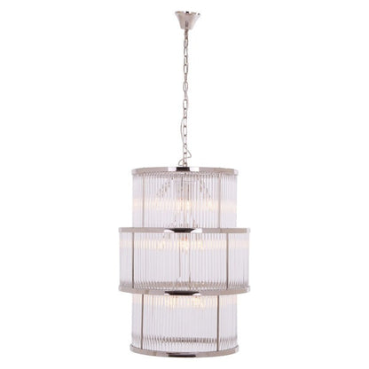 Salsa 3 Tier Drum Chandelier - Nickel Finish