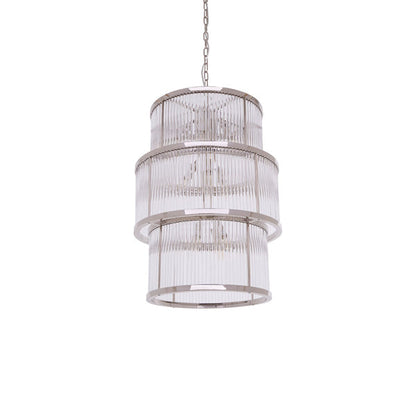 Salsa 3 Tier Drum Chandelier - Nickel Finish