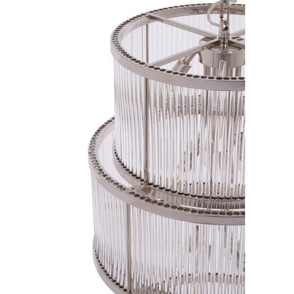 Salsa 3 Tier Drum Chandelier - Nickel Finish