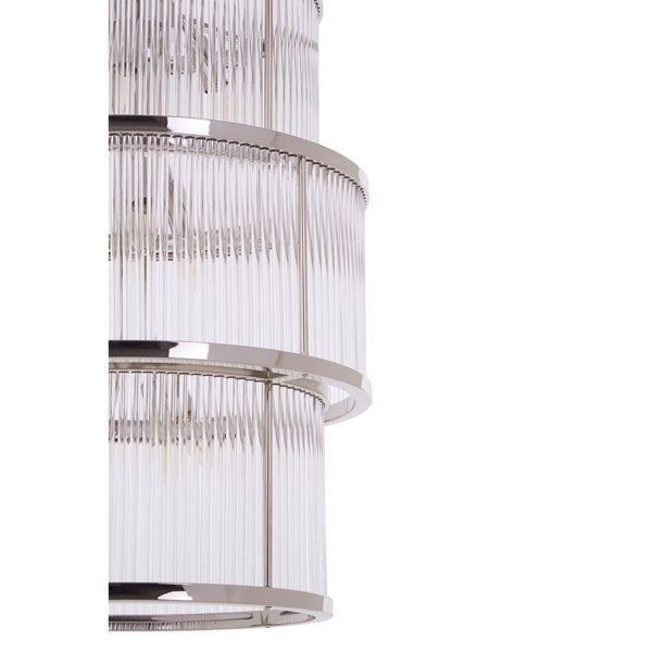 Salsa 3 Tier Drum Chandelier - Nickel Finish
