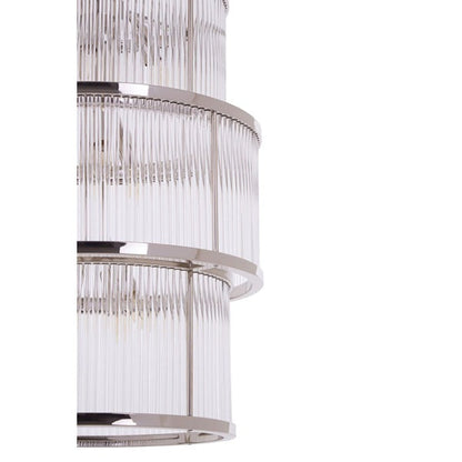 Salsa 3 Tier Drum Chandelier - Nickel Finish