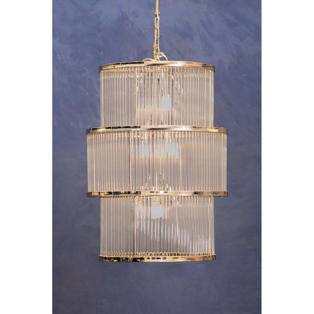 Salsa 3 Tier Drum Chandelier - Nickel Finish