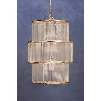 Salsa 3 Tier Drum Chandelier - Nickel Finish