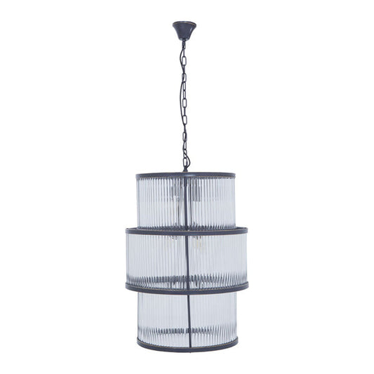 Salsa Antique 3 Tier Drum Chandelier - Black