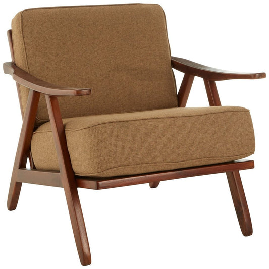 Katherine Accent Chair - Walnut Teak Wood & Light Brown