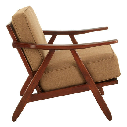 Katherine Accent Chair - Walnut Teak Wood & Light Brown